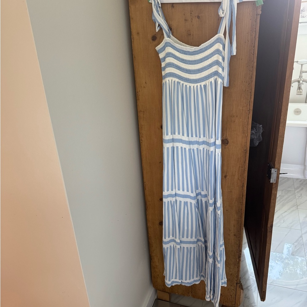 OPT Blue and White Striped Maxi Dress